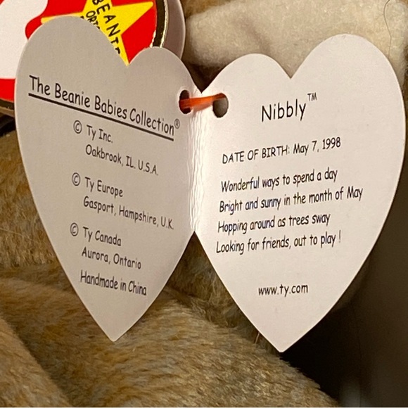 90s Ty Beanie Babies bunny rabbits Nibby Nibbler Bunny Rabbit Retired 1990s LOT - Picture 6 of 16